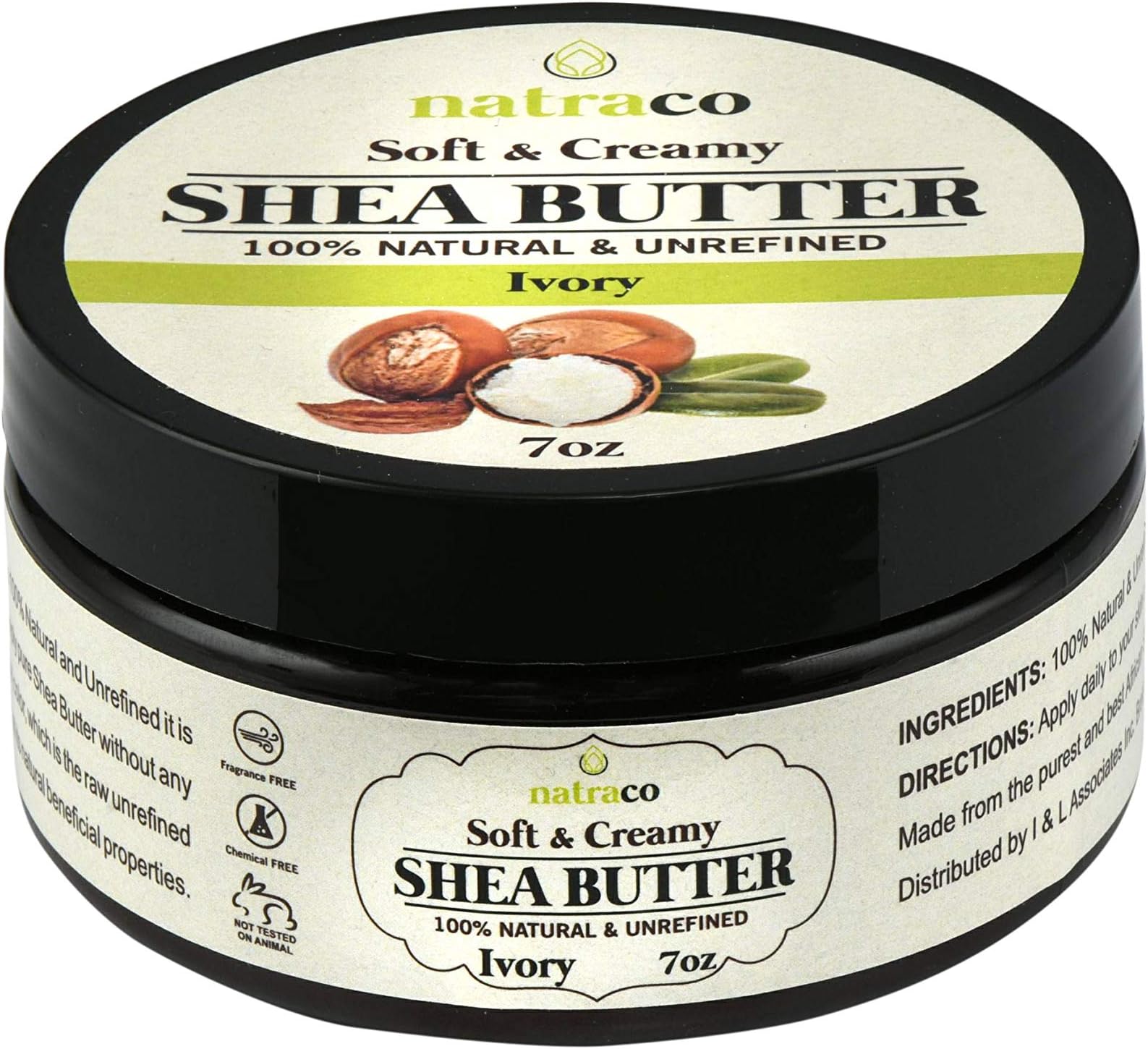 Shea Butter, Soft & Creamy Shea Butter 100% Natural & Unrefined, Moisturizer or Conditioner For Skin & Hair Care or DIY Recipes 7 Ounce By natraco (Ivory)