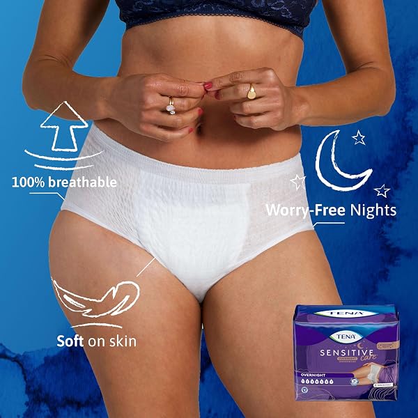 TENA SENSITIVE CARE OVERNIGHT INCONTINENCE UNDERWEAR XXL 47-66IN 12CT