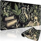 Mcapirivo Gothic Dark Botanical Large Gaming Mouse Pad 31.5"x15.7"｜XXL Desk Mat, Non-Slip Rubber Base & Stitched Edges - Extended Waterproof Mousepad for PC/Laptop/Office/Home Decor