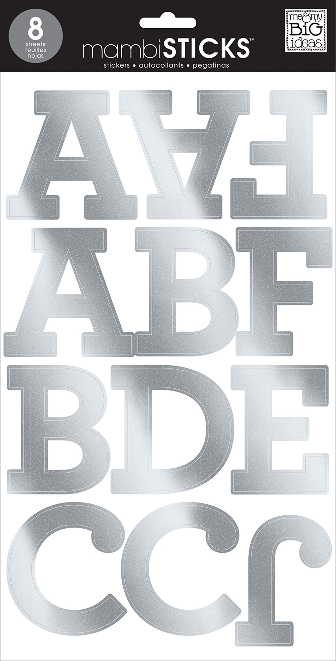 Me and My Big Ideas Large Word Stickers-Aurora Silver Foil,
