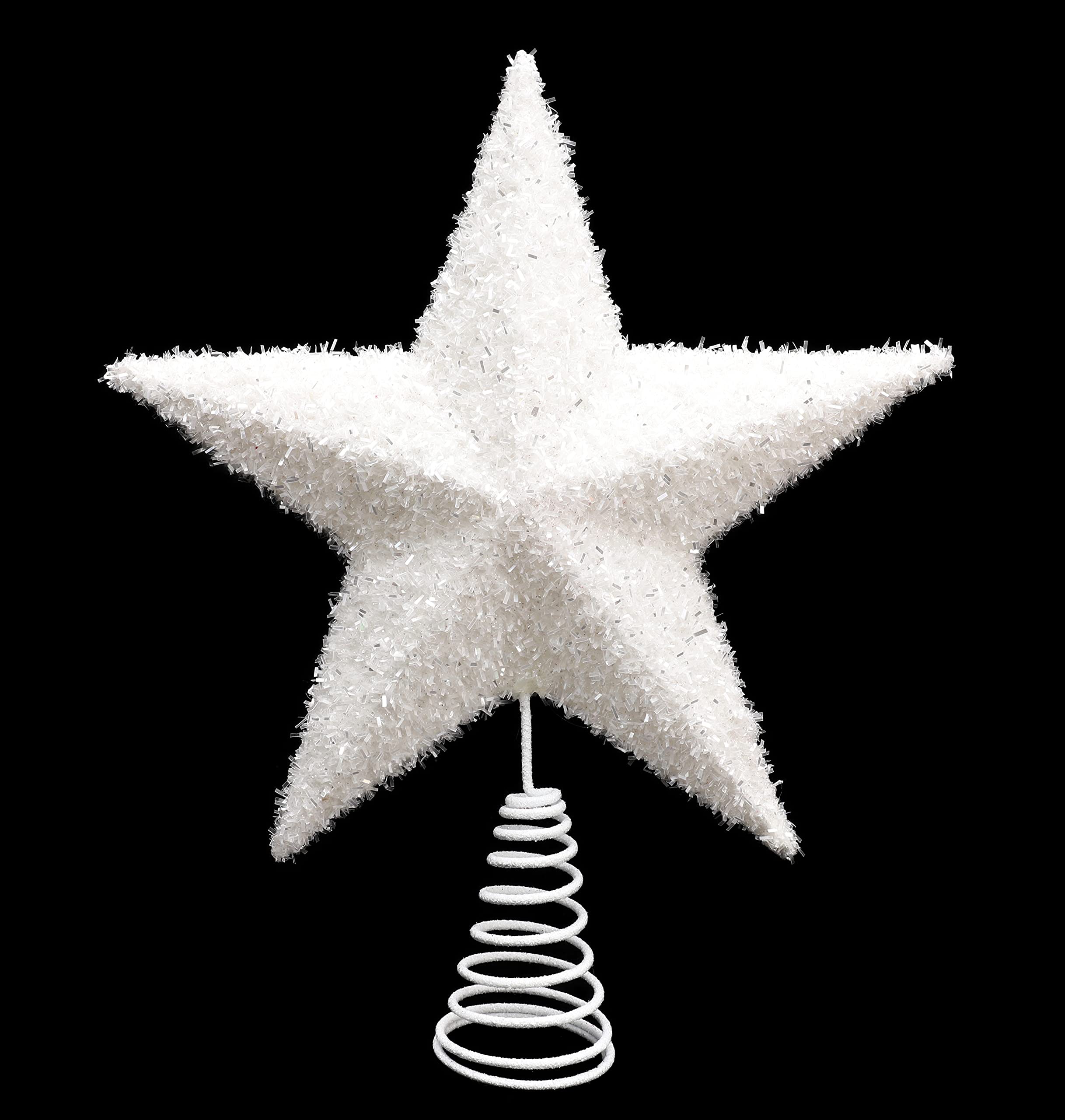 Toyland® 26cm Beautiful White Glittery Tree Top Star - Christmas Tree Topper