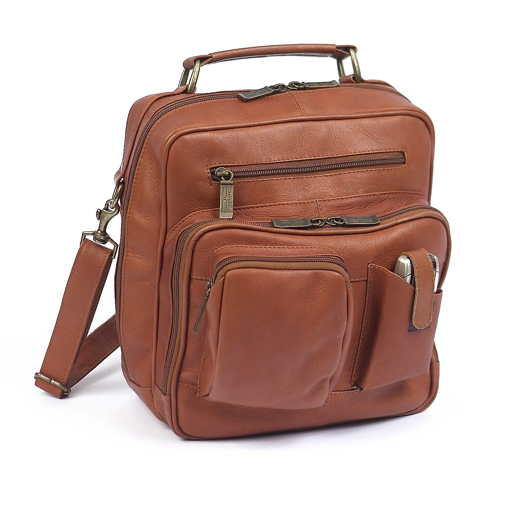 Claire Chase Jumbo Man Bag, Saddle, One Size