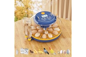 Ouluu 18 Egg Incubator, Automatic Turning & Smart Temp/Humidity Control, Built-in Candler, Plus Hatching Guide – for Chicken, Duck, Quail, Goose, Parrot, Pigeon, Ideal for Farm, Home, Lab, Classroom