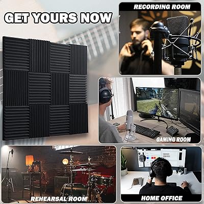 Buy 12 Pack Thick 2x12x12 Acoustic Panels Sound Absorbing Acoustic Foam For Studio Acoustic Treatment Sound Panels Noise Reducing For Wall And Ceiling Studio Office Home Theater Online In Turkey B091pvqddw