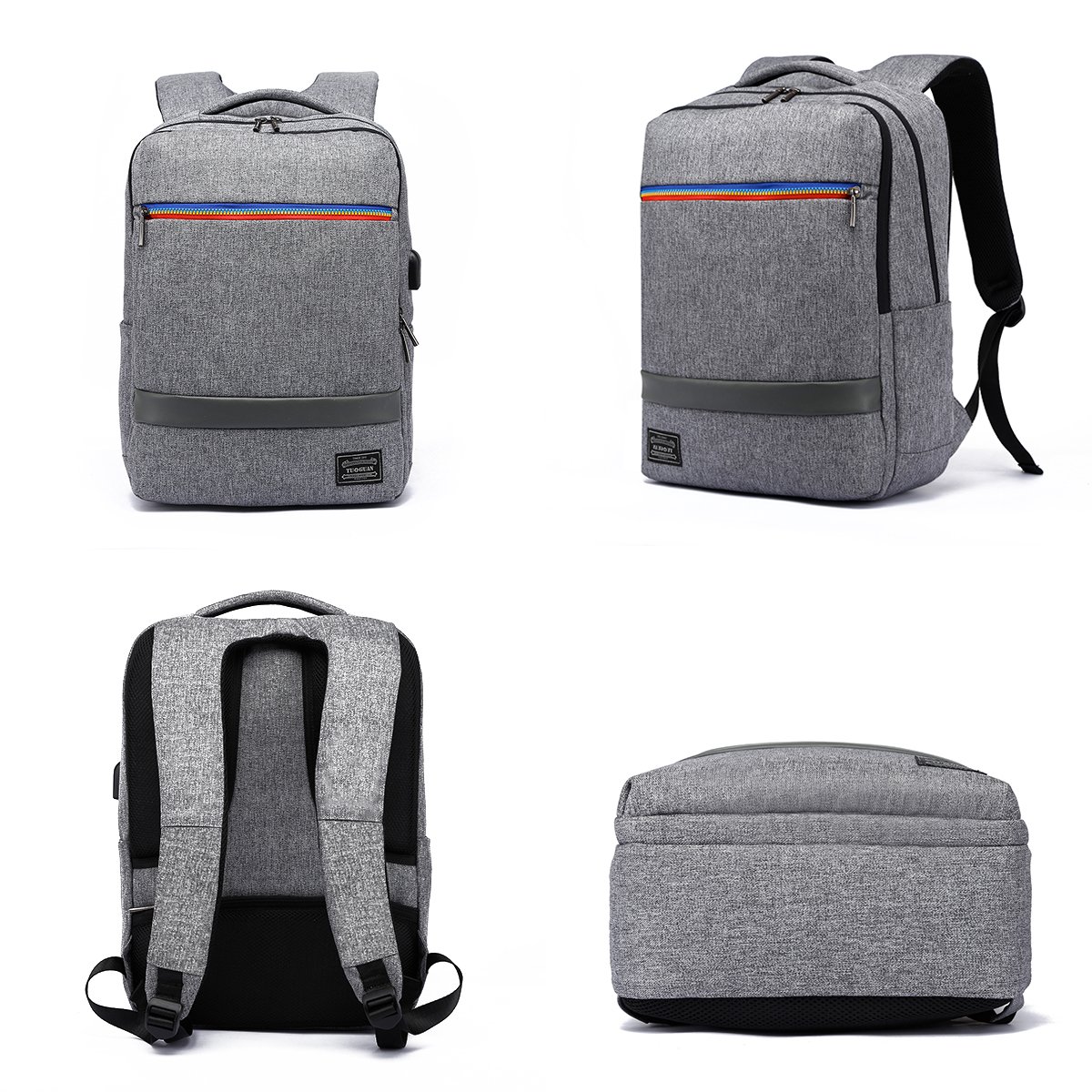 Water Resistant Laptop Backpack Anti-Theft Slim Business Bag with USB Charging Port Fits 15.6 Inch Laptop Notebook Macbook Tablet Computer for College Student Size 11.8\