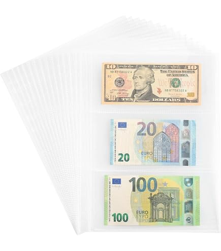 Amazon.com : 20 Sheets Currency Pages for Paper Money Collection