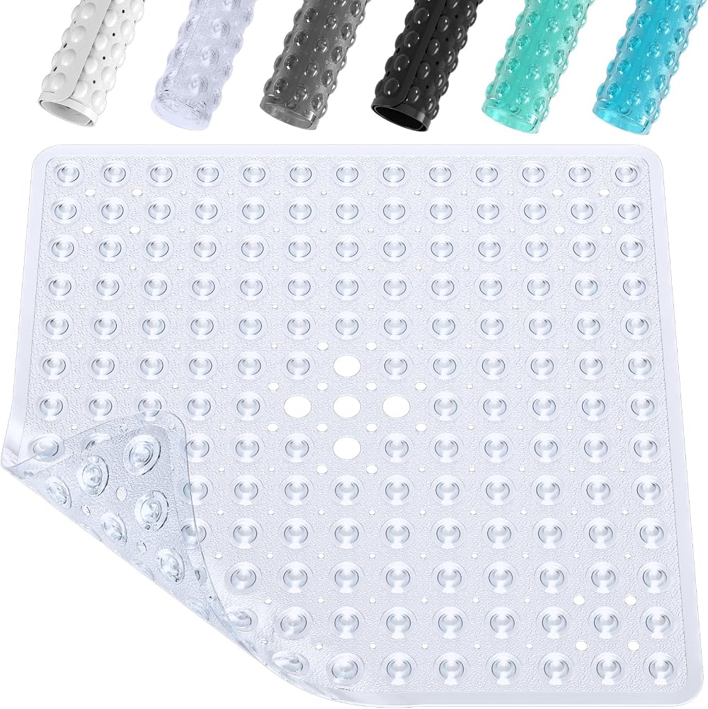 XIYUNTE Shower Mat Non Slip Anti Mould 53x53cm Clear