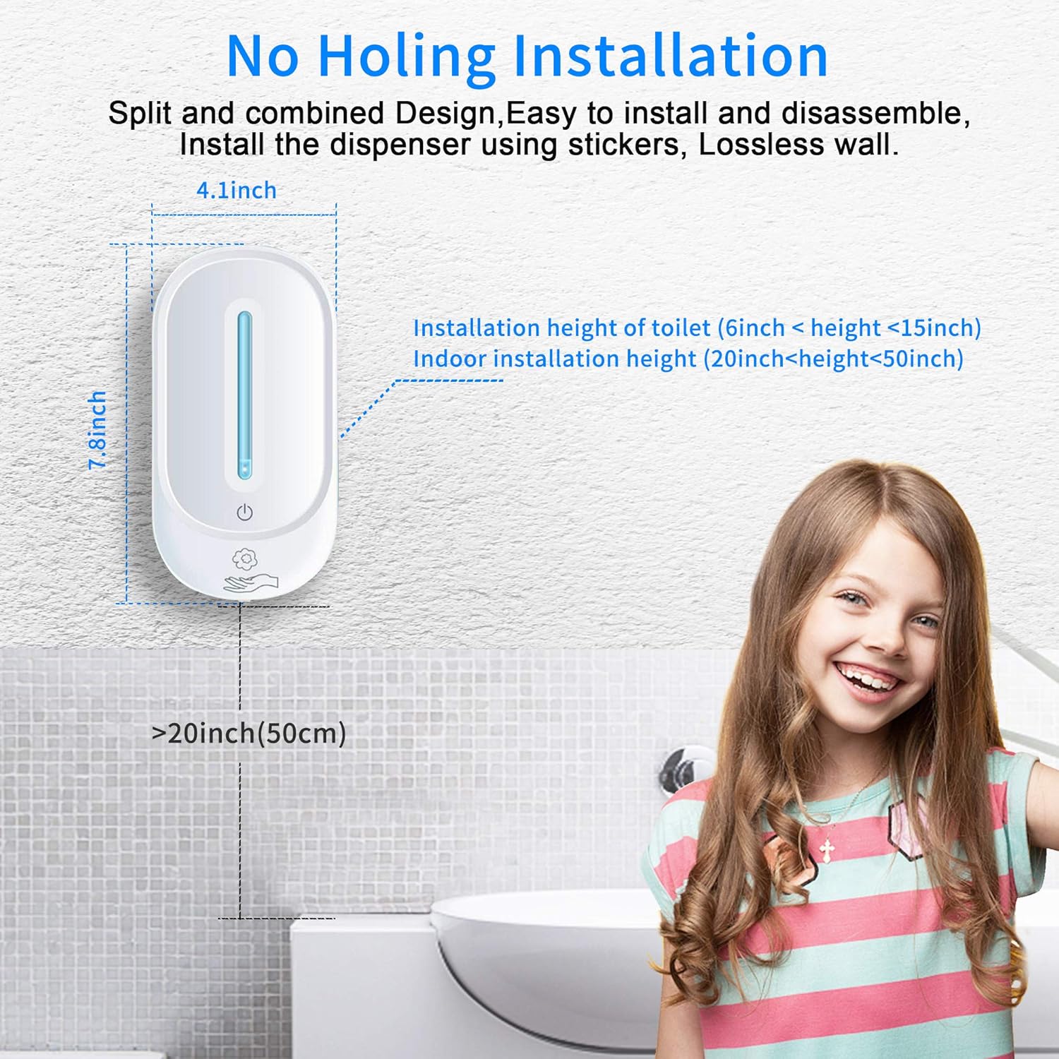 ANVASK Automatic Touchless Hand Sanitizer Dispenser Wall Mounted, Simple Human Touchless Soap Dispenser for 350ml Gel/Liquid, Refillable Sensor Pump Hands Free Dispenser for Bathroom/Kitchen, White: Home & Kitchen