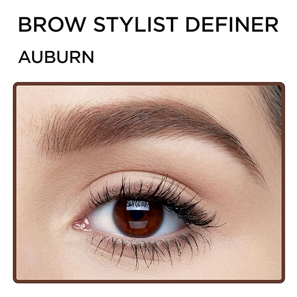 L’OREAL PARIS MAKEUP BROW STYLIST DEFINER WATERPROOF EYEBROW PENCIL, ULTRA-FINE MECHANICAL PENCIL, DRAWS TINY BROW HAIRS AND FILLS IN SPARSE AREAS AND GAPS, AUBURN, 0.003 OZ