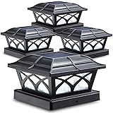 SIEDiNLAR Solar Post Cap Lights Outdoor Glass 2