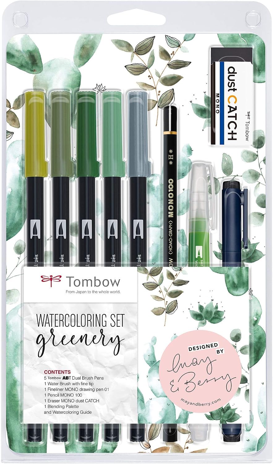 Tombow Watercolouring Set - Greenery, 9 Count (Pack of 1)