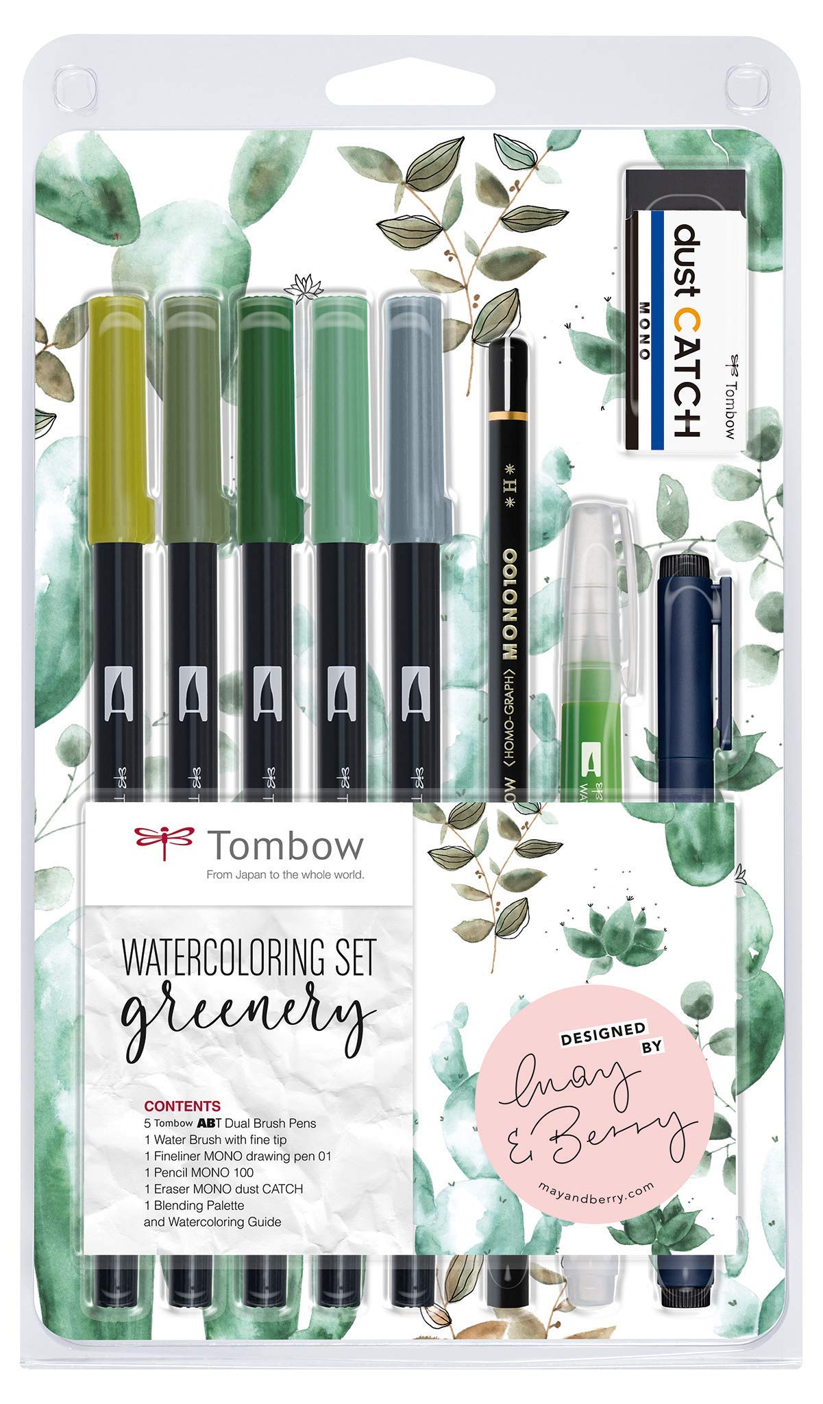 Tombow Watercolouring Set - Greenery, 9 Count (Pack of 1)