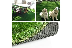 NINXANG Artificial Grass Rug 4FTx6FT(24 Square FT) Fake Grass Pet Dog Mat Pad with Drain Holes Realistic Indoor Outdoor Astroturf Garden Lawn Landscape Patio Synthetic Turf Mat Thick Faux Grass