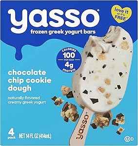 Yasso Chocolate Chip Cookie Dough Frozen Greek Yogurt Bars, 4 pk, 3.5 Fl Oz each