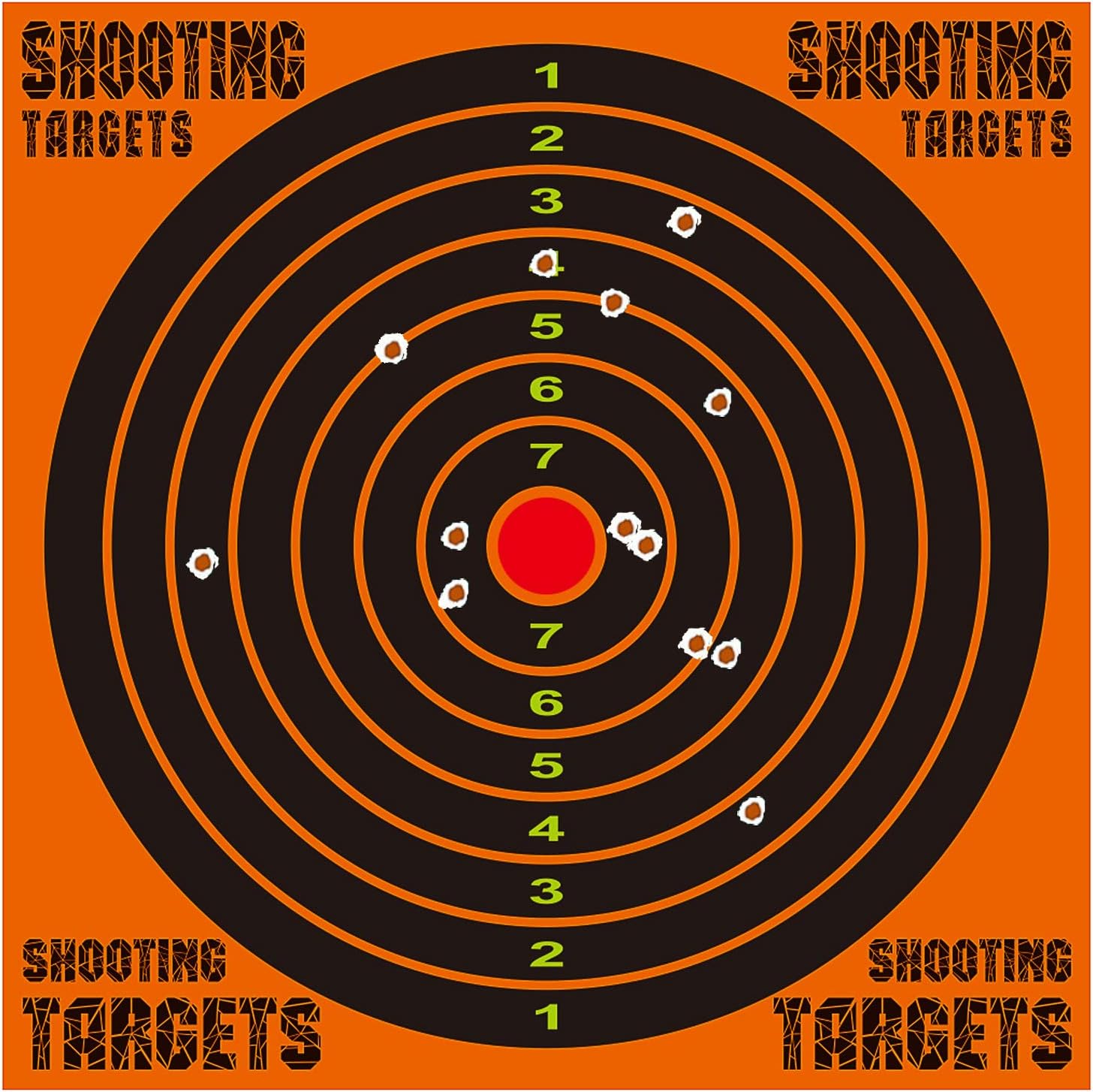 8 Inch Shooting Targets, 10 Pack/25 Pack/50 Pack Paper Targets for Shooting Range, Shots Burst Bright Fluorescent Orange Upon Impact, Reactive Splatter Targets for BB Gun, Rifle, Airsoft, Pistol : Sports & Outdoors