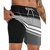 APTRO Men's Swim Trunks with Compression Liner 5 Inch Bathing Suit Beach Swimsuits
