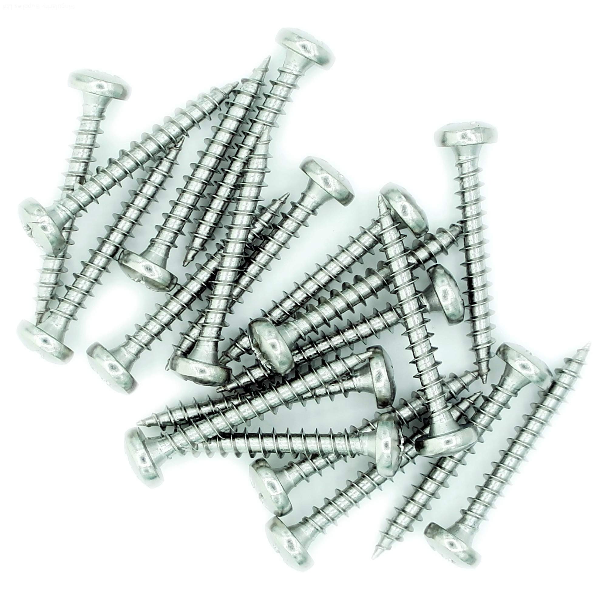 No.6 x 0.55 (4mm x 13mm) Pozi Pan Chipboard Screw - Stainless Steel (A2) (Pack of 20)