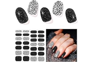 DUKASOU Semi Cured Gel Nail Strips, 28pcs Real Nail Polish Art Stickers/Wraps, Includes Prep Pads, Nail File & Wood Stick, Sticker Nails for Women Girls Kids Diy Decorations Birthday Party Favor Gifts