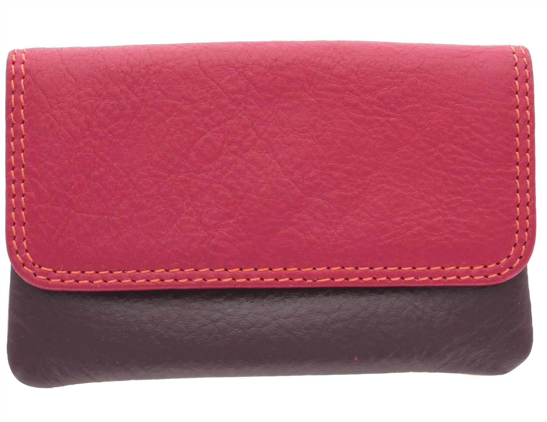 Visconti Leather Rainbow Collection Tahiti Purse RB99 Plum Multi