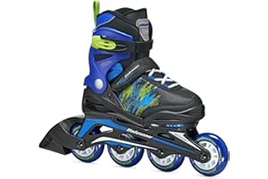 Bladerunner by Rollerblade Phoenix Adjustable Fitness Inline Skate, Black and Blue, Junior, Value Performance Inline Skates