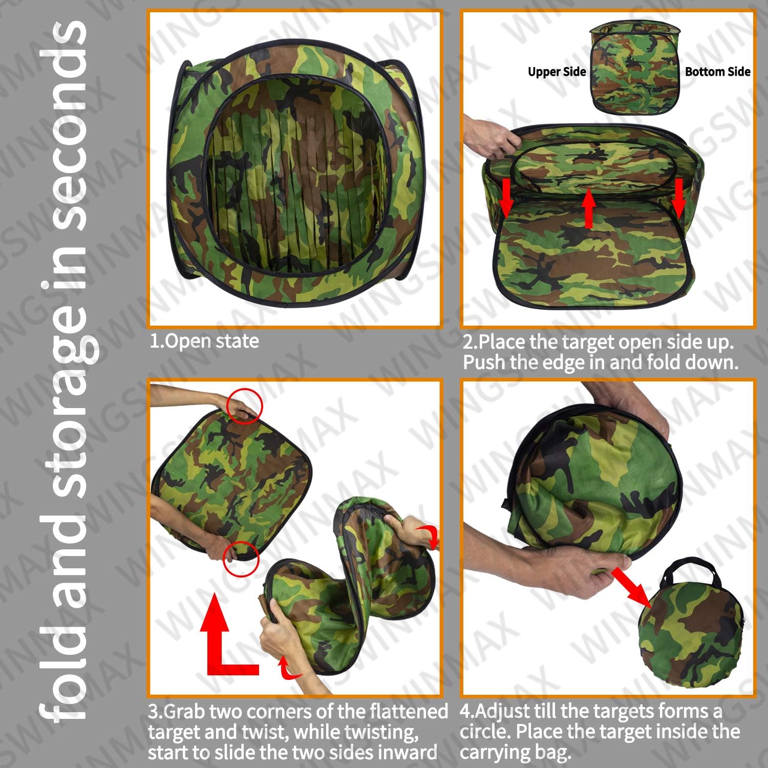 wingswinmax Foldable Airsoft Target Tent Trap Slingshot BB Trap Net Auto Pop-up Shooting Target Tent BB Target Holder Case : Sports & Outdoors