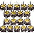 Mixiflor 18 Pack Abrasive Flap Wheel Sander Set, 80-Grit 1/4 Inch Shank Flap Wheels for Drill, 1.6 Inch Flap Wheel Sander for Drill, Die Grinder Flap Wheel