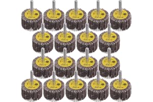 Mixiflor 18 Pack Abrasive Flap Wheel Sander Set, 80-Grit 1/4 Inch Shank Flap Wheels for Drill, 1.6 Inch Flap Wheel Sander for Drill, Die Grinder Flap Wheel
