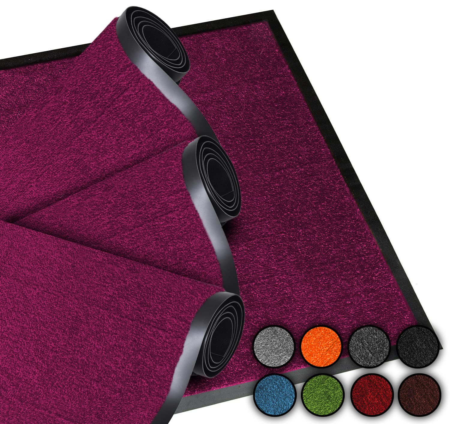 LUCA HOME – Entrance Doormat 40 x 60 cm, Bordeaux 2 Units – Non-Slip Washable Rug for Entrance, Kitchen and Hallway – Outdoor and Indoor Doormat – Original Entrance Mats