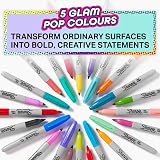 Sharpie Glam Pop Permanent Markers Fine Point 5 Assorted Colours view 2