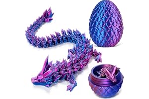 TOOSPESY 3D Printed Dragon Egg Toys, Easter Egg Crystal Dinosaur Eggs Fidget Toys with Movable Joints for Kids Adults Gifts
