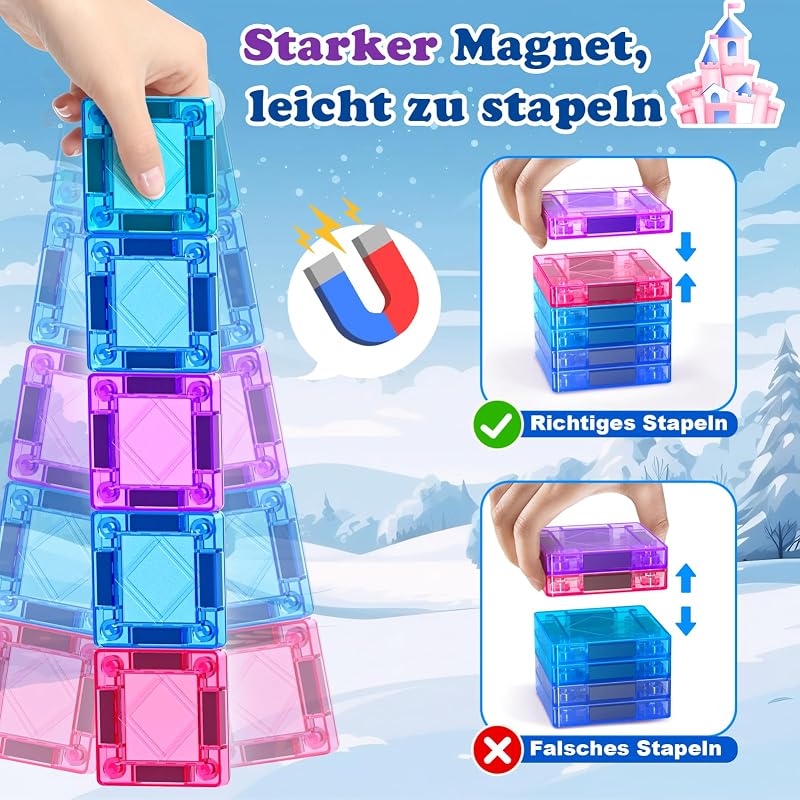Mini Magnetische Bausteine 40PCS Magnetbausteine Reiseset Spiel