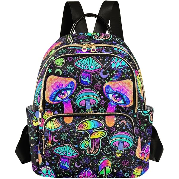 2831 Purple Mushrooms Small Backpack Purse Travel Bag Lightweight Shoulder Amazon.com: ALAZA Mini Backpack Purse for Women Lightweight  main image 4