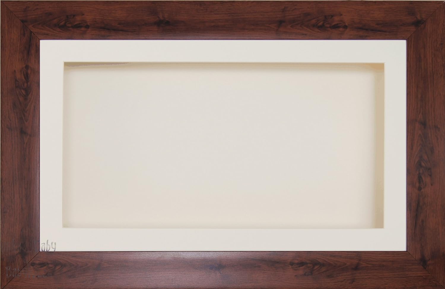 BabyRice Large 7x13 / 13x7 Display Wooden Box Frame in Mahogany effect