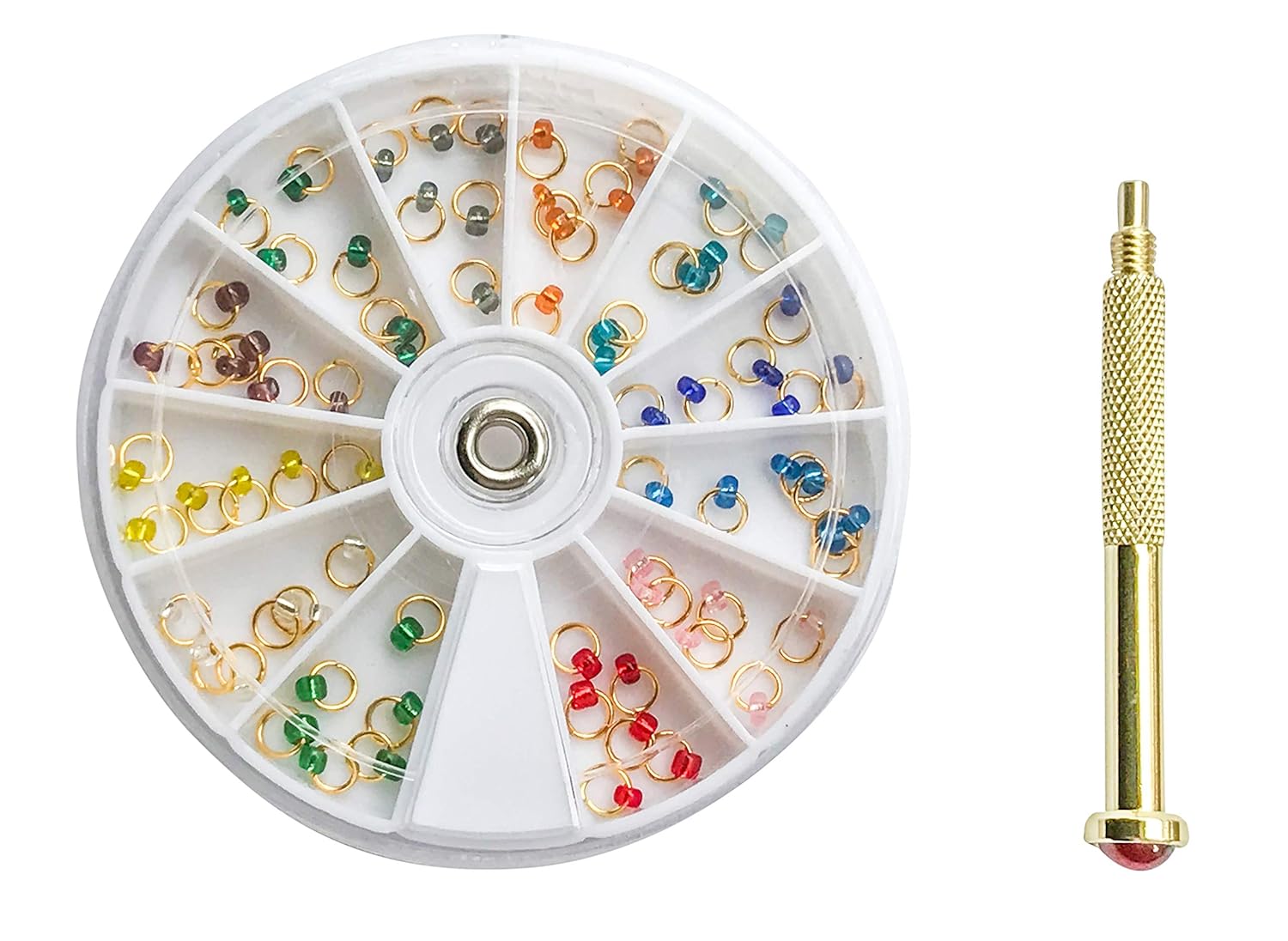 Dangle Nail Charm Art Piercing Tool Hand Drill and Beaded