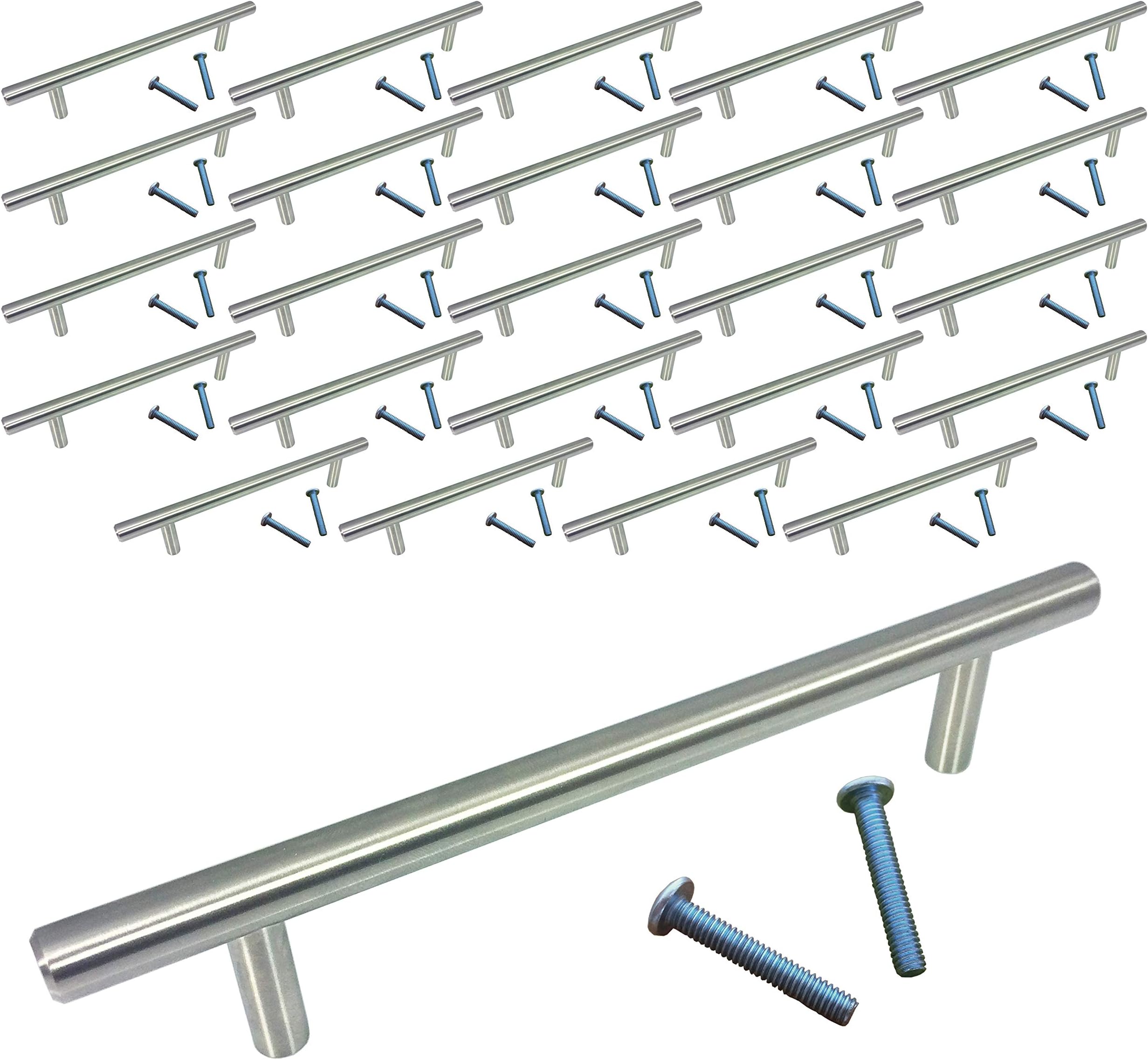 (25 Pack, L: 7 Inch CC: 5 Inch) Swiss Kelly Hardware Hollow Stainless Steel Kitchen Cabinet Handles Drawer Pulls