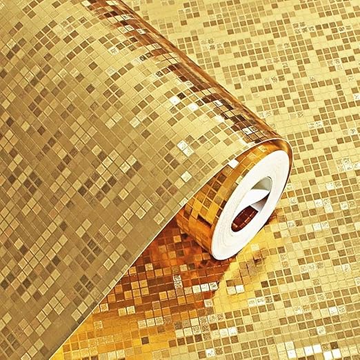 Amazon Com Emoyi Luxury Gold Foil Mosaic Background Flicker Wall
