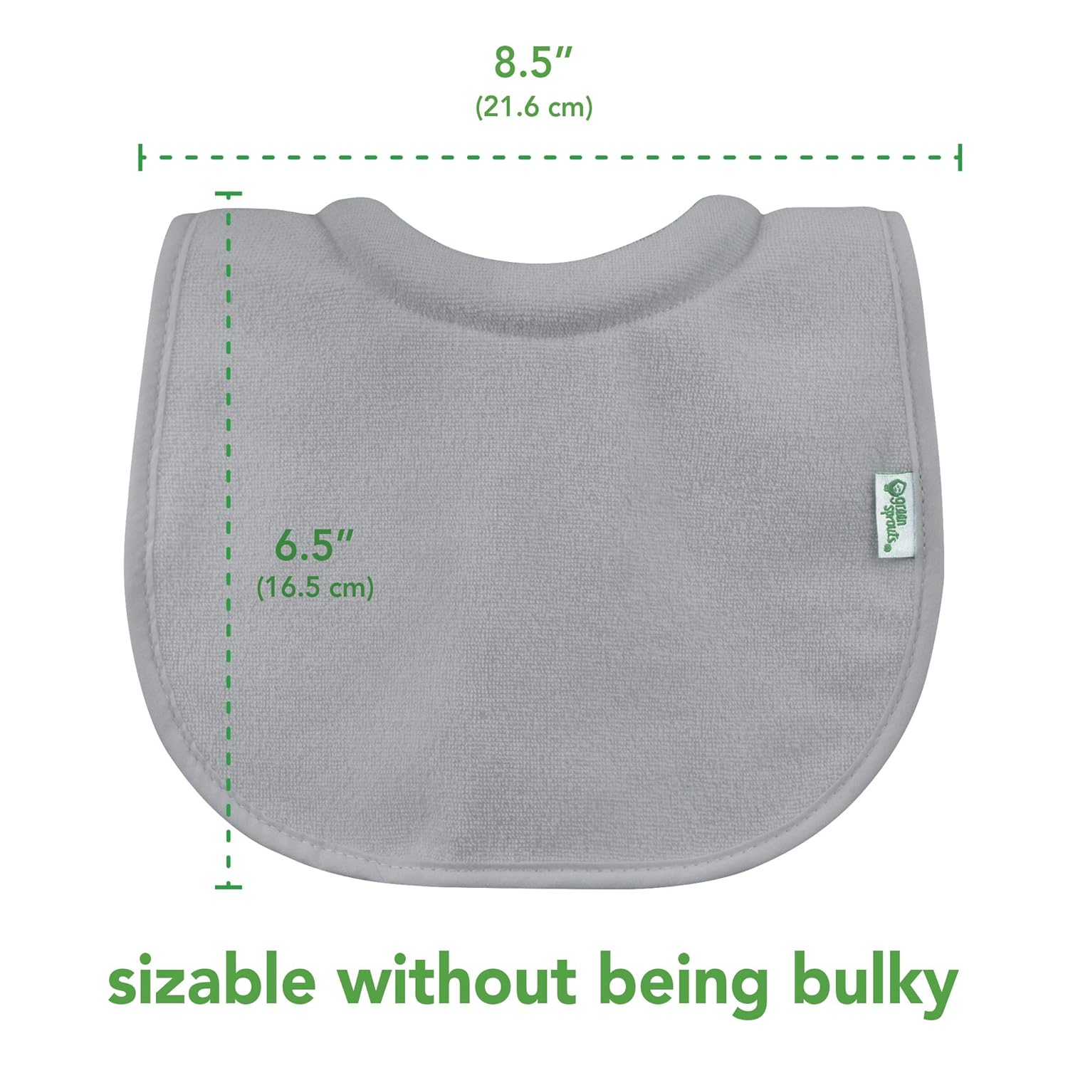 green sprouts Stay-dry Milk Catcher Bibs (3 Pack) | Collar absorbs milk to prevent rashes | Waterproof inner layer, Absorbent terry cotton, Machine washable: Baby