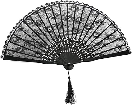 Winomo Ventaglio Pieghevole Tessuto Nero Per Donna Spagnolo Ventilatore Di Pizzo Amazon It Fai Da Te