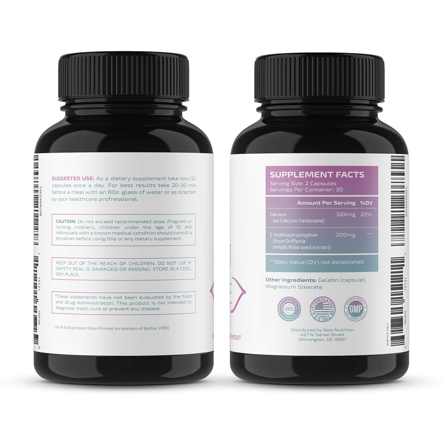 5-HTP 200mg Supplement - Naturally Helps with Mood, Brain Health, Sleep, and Relaxation - Calm...