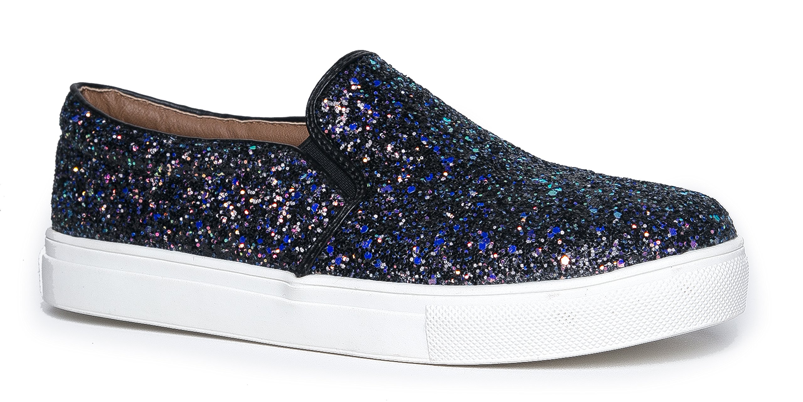 J Adams Round Toe Slip On Sneaker Adorable Cushioned Glitter