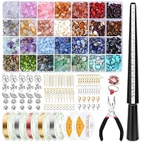 Ring Making Kit with Crystal Beads, selizo 28 Colors Crystal Jewelry Making Kit with Crystals, Jewelry Wire, Pliers and…