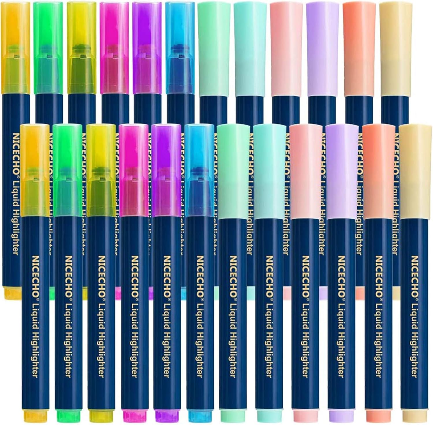 Highlighters, Pack of 24, Chisel Tip Highlighter Markers, Assorted Colors Bible Highlighter Pen for Home, School, Office (12 Pastel & 12 Fluorescent) : Office Products
