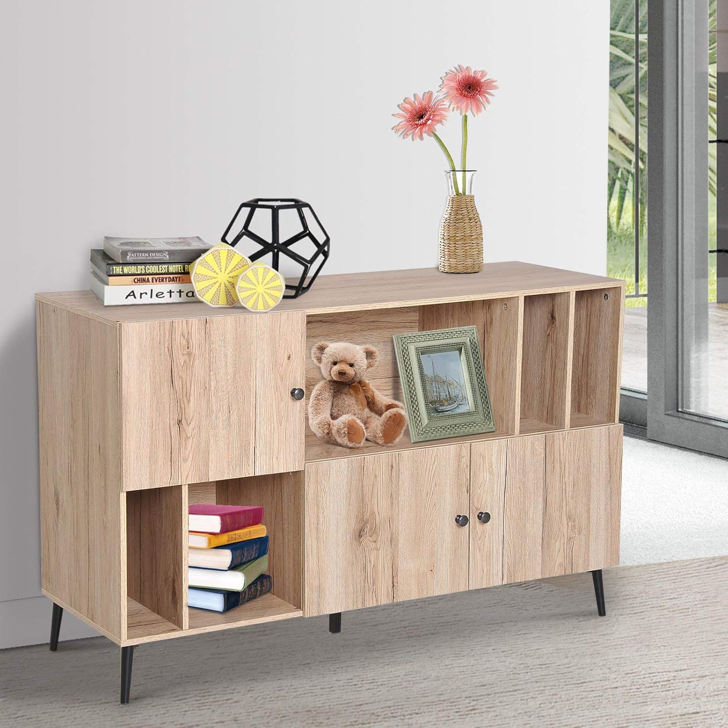 Best Mid Century 2 Door Entryway Storage Cabinet, Tv Stand