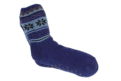 Antonio Kuschelsocken Herren flauschige Socken Wuschelsocken mit Teddy + ABS Noppen Sohle Hüttensocken dicke lange warme Sock