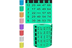 Carewon 250 Bingo Cards, Paper Bingo Sheets, Large Print, Disposable or Reusable for Daubers or Chips - Green (8 Color Selection)