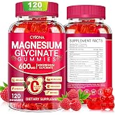 Magnesium Glycinate Gummies 600mg, Sugar Free Magnesium Gummies for Adults | High Absorption Magnesium Supplement, Chewable Potassium Supplements for Body Support, Zzz and Relaxation, 120 Count