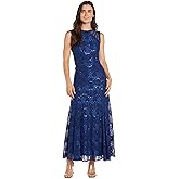 Sleeveless Sequin Lace Mermaid Gown W/Sheer Insets & Strappy Details