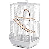 Craftsboys Basic Bird Cage, 24.8inch Parrot Cage (24.8" x 14.6" x 11"),Bird Cage with Ladder, Horizontal Bar, 2 Feeders, and Swing