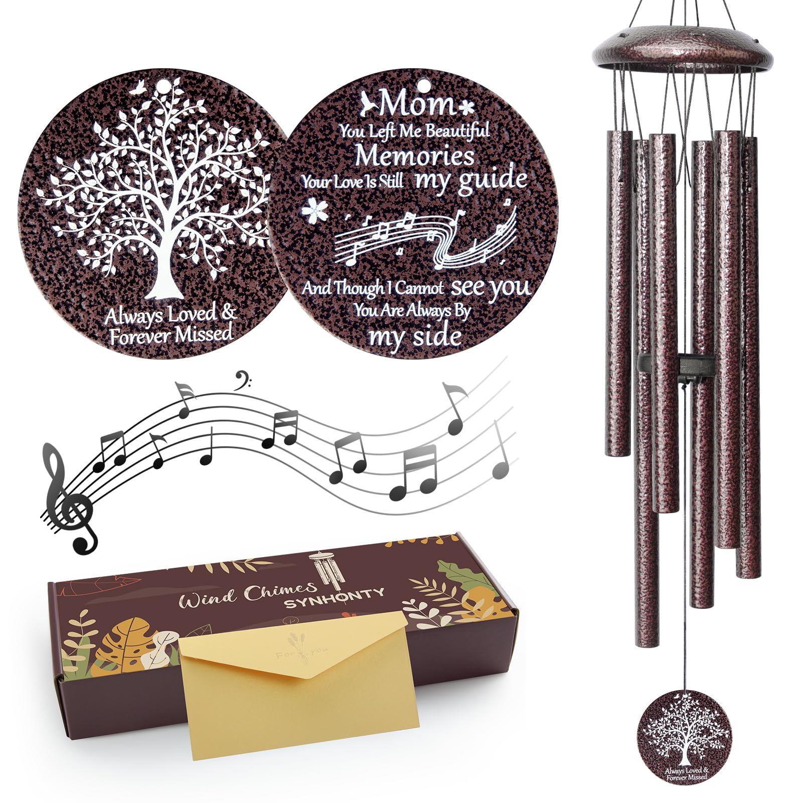 Photo 1 of Memorial Gifts for Loss of Mom, 25'' Memorial Wind Chimes for Loss of Mother, Sympathy Gifts for Lose of Mom Mother, Bereavement/Condolence/Remembrance Gifts