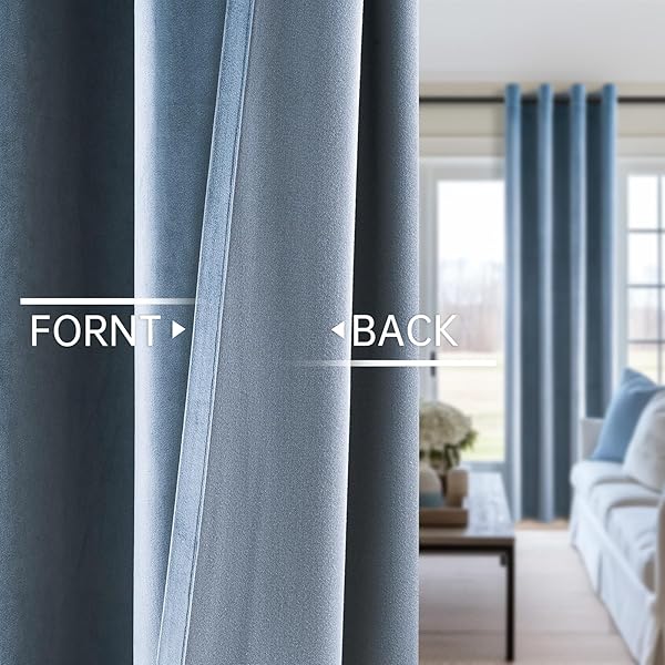 TOPFINEL 120 INCHES LONG EXTRA LONG SLATE BLUE VELVET CURTAINS FOR LIVING ROOM,HEAVY LUXURY FLOOR TO CEILING PINCHED PLEATED BOHO SOUND ABSORBING CRUSHED VELVE DRAPES 2 PANELS FOR TRACK SYSTEM 10 FT